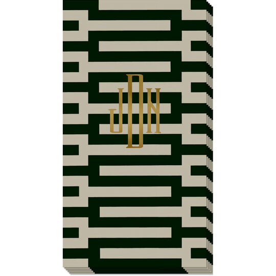 Black Zipper Caspari Guest Towels